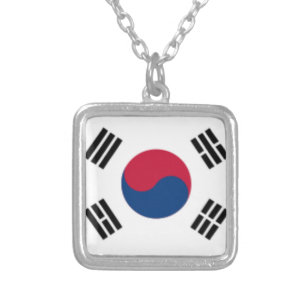 South Korea Square Sterling Silver Plated Necklace