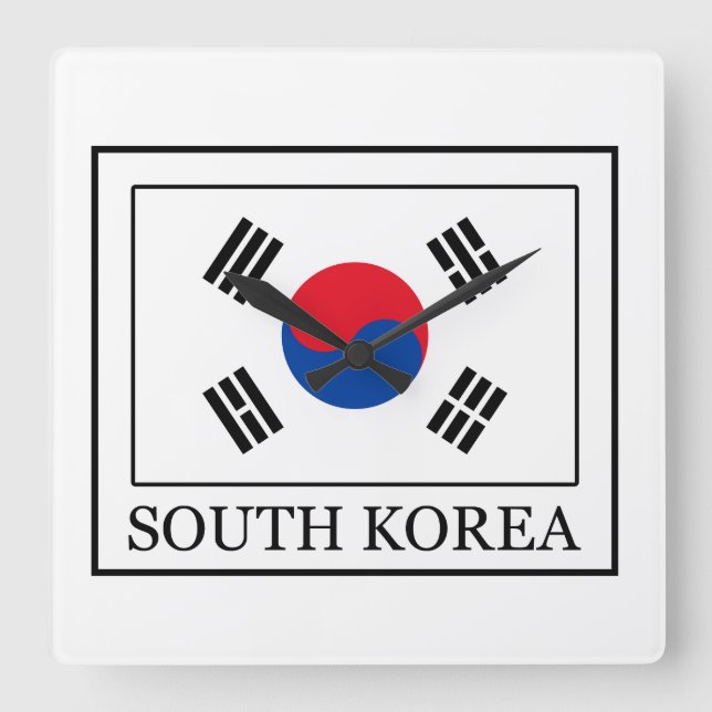 South Korea Square Wall Clock (Front)