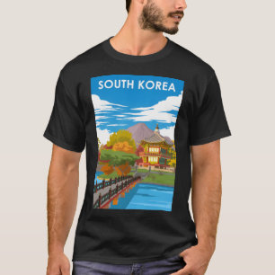 South Korea Vintage Minimal Retro Travel Poster T-Shirt