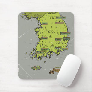 South Korea vintage style map Mouse Pad