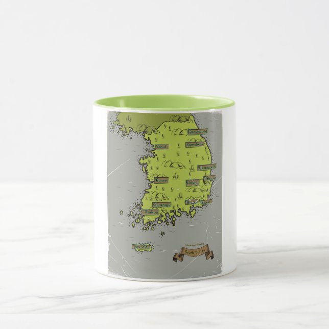 South Korea vintage style map Mug (Center)