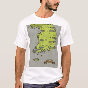 South Korea vintage style map T-Shirt