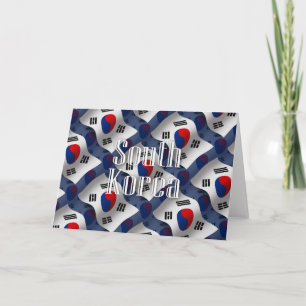 South Korea Waving Flag Card