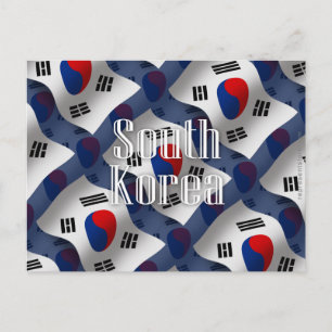 South Korea Waving Flag Postcard