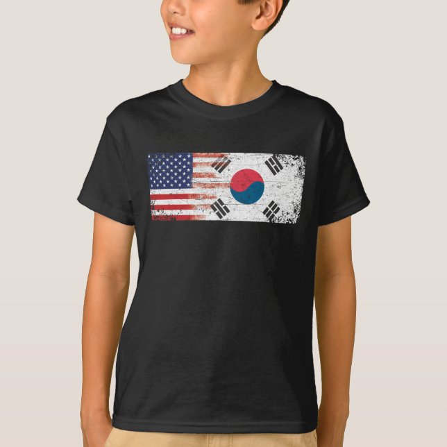 South Korean American Flag T-Shirt (Front)