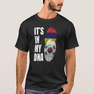 South Korean And Mauritian Mix DNA Heritage Flag T-Shirt
