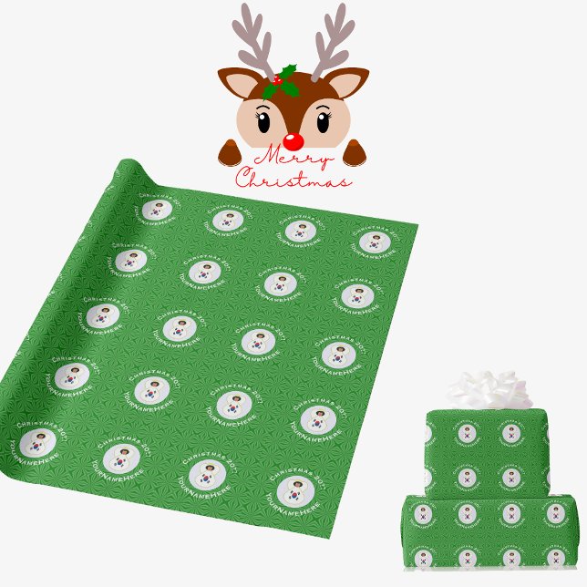 South Korean Angel Christmas Flag Personalised  Wrapping Paper (Creator Uploaded)