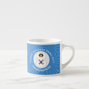 South Korean Angel Hanukkah Flag Personalised Espresso Cup