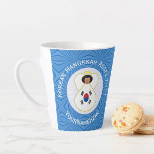 South Korean Angel Hanukkah Flag Personalised  Latte Mug