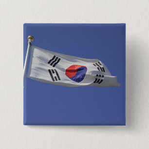 South Korean Flag 15 Cm Square Badge