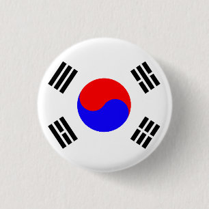 South Korean Flag 3 Cm Round Badge