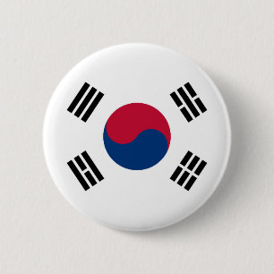 South Korean flag 6 Cm Round Badge