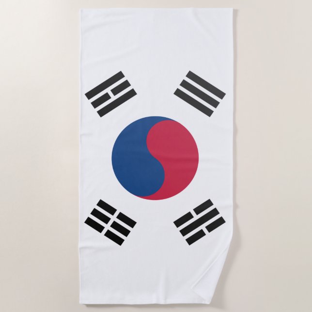 South Korean flag Beach Towel (Front)