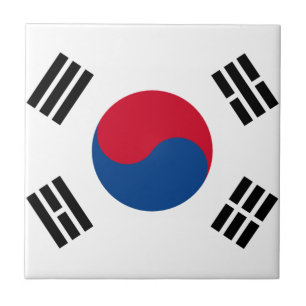 South Korean Flag Ceramic Tile