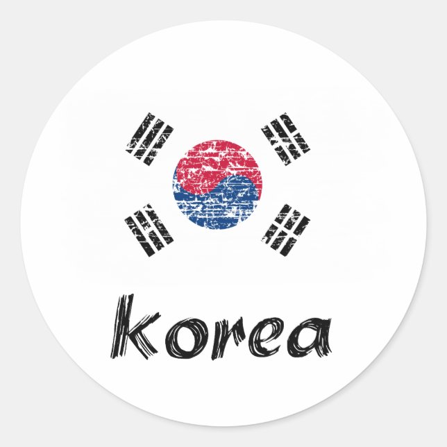 South Korean flag design Classic Round Sticker (Front)
