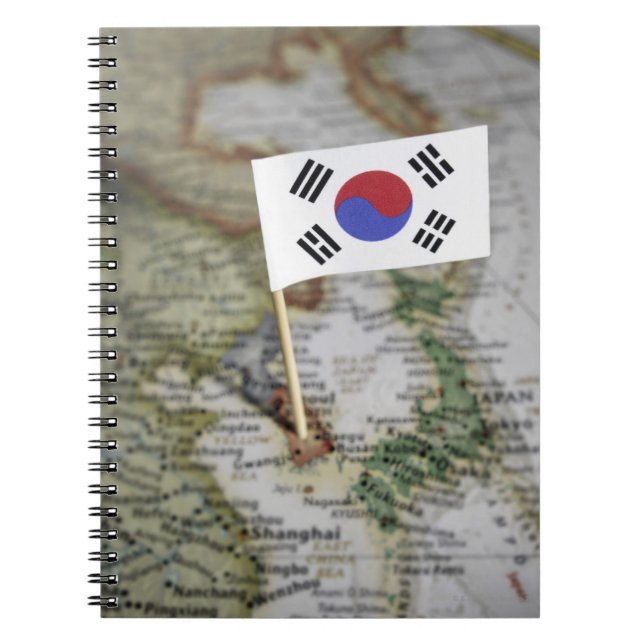 South Korean flag in map Notebook (Front)