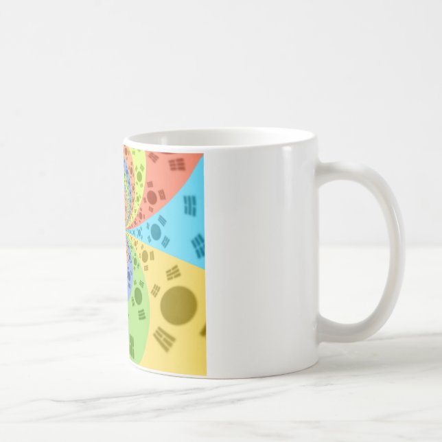 South Korean Flag Inspired Abstract Art Print Coffee Mug (Right)
