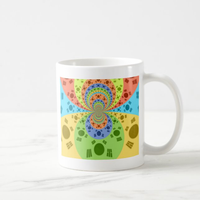 South Korean Flag Inspired Abstract Art Print Coffee Mug (Right)