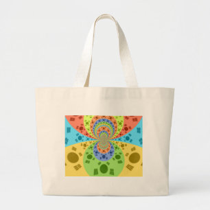 South Korean Flag Inspired Abstract Art Print Large Tote Bag