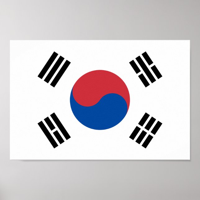 South Korean Flag - Korea - Taegeukgi - 대한민국의 국기 Poster (Front)