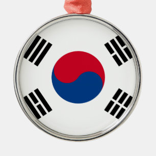 South Korean Flag Metal Tree Decoration