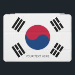 South Korean flag of Korea custom 10.5 inch Apple iPad Pro Cover<br><div class="desc">South Korean flag of Korea custom 10.5 inch Apple iPad pro cover. Personalised tablet and computer accessories with country flags. Old faded look eagle design. Novelty tablet gifts for him or her. Upload your own photo image or logo graphic optionally. Holiday or Birthday gift ideas for friends and family. Elegant...</div>