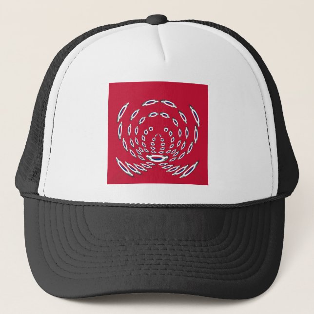 South Korean Flag Polka Dots: A Floral Twist Trucker Hat (Front)