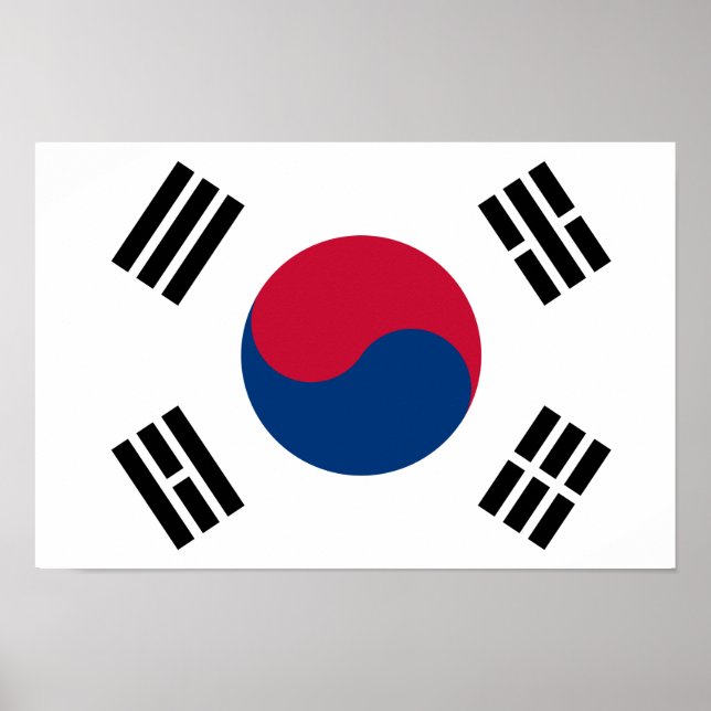 South Korean Flag Poster - 16.50" x 11" (Front)