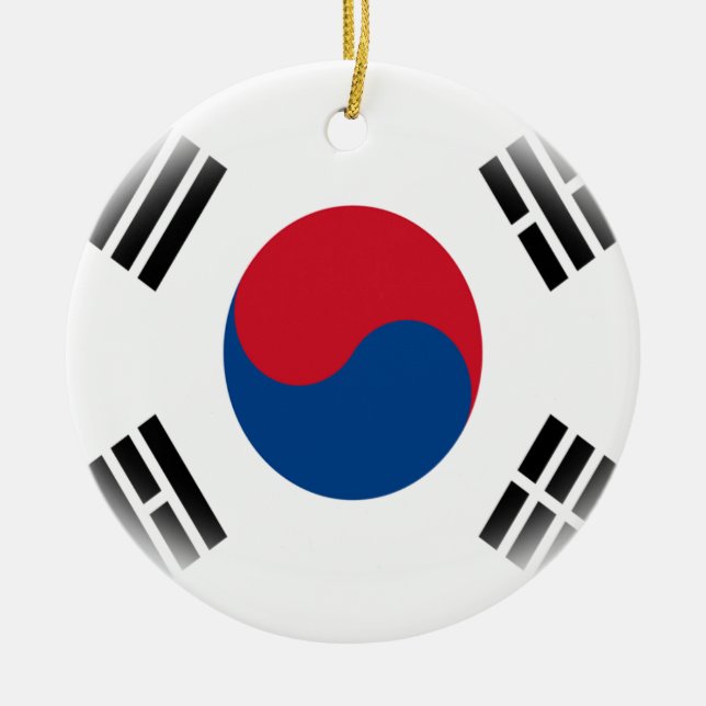 South Korean Flag Taeguki Ceramic Ornament (Front)