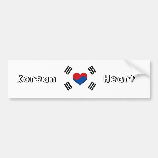 South Korean Heart Bumper Sticker (Front)