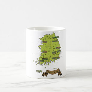 South Korean map Coffee Mug