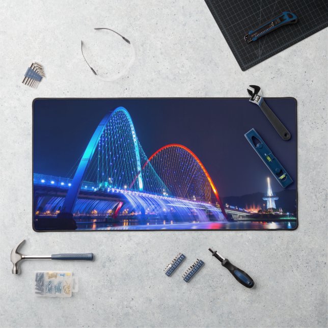 South Korean Rainbow Fountain Bridge  Desk Mat (Workstation)