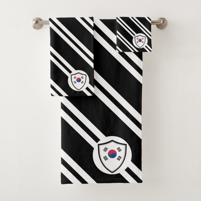 South Korean shield flag bath towel set (Insitu)