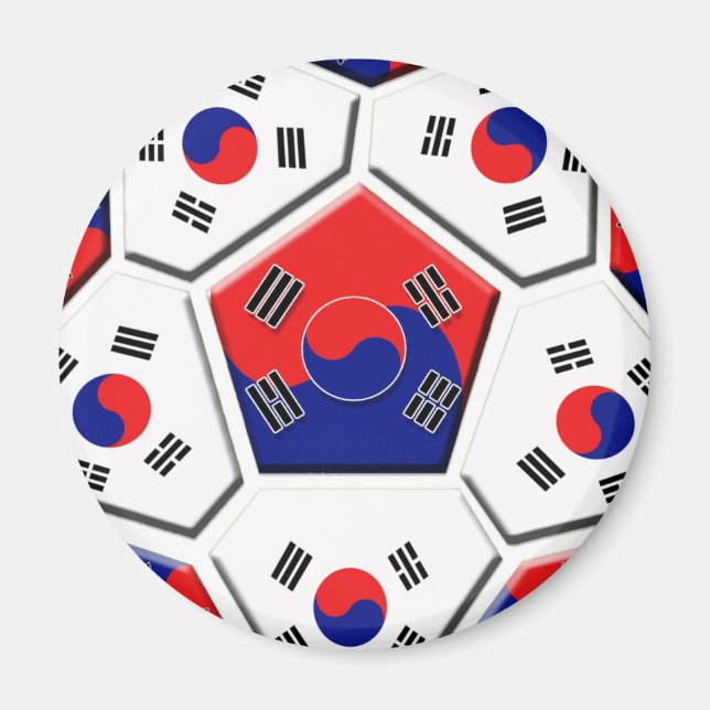 South Korean Soccer Ball flag of Korea Gifts Magnet (Front)