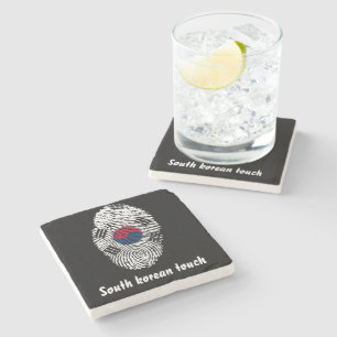 South Korean touch fingerprint flag Stone Coaster