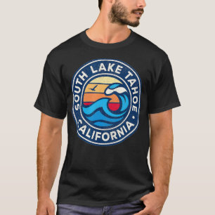 South Lake Tahoe California CA Vintage Nautical Wa T-Shirt