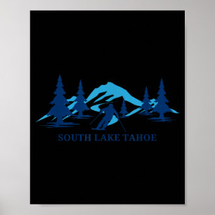 South lake tahoe california ski resort skiing skie poster