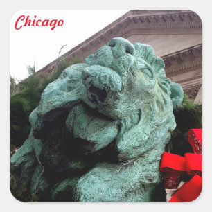 South Lion at the Art Institute of Chicago Square Sticker