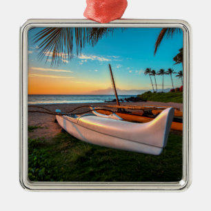 South Maui Beach at Sunset   Maui, Hawaii Metal Ornament