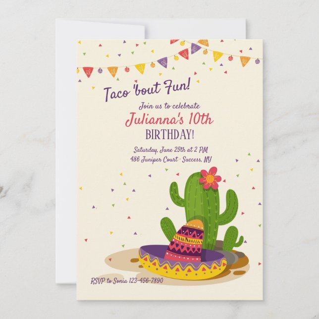 South of the Border Fun Invitation (Front)