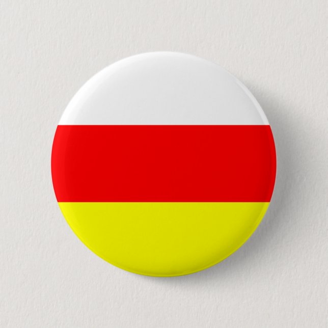 south ossetia flag 6 cm round badge (Front)