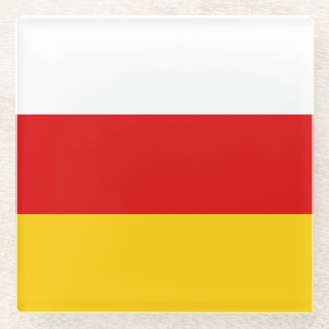 South Ossetia Flag Glass Coaster (Front)