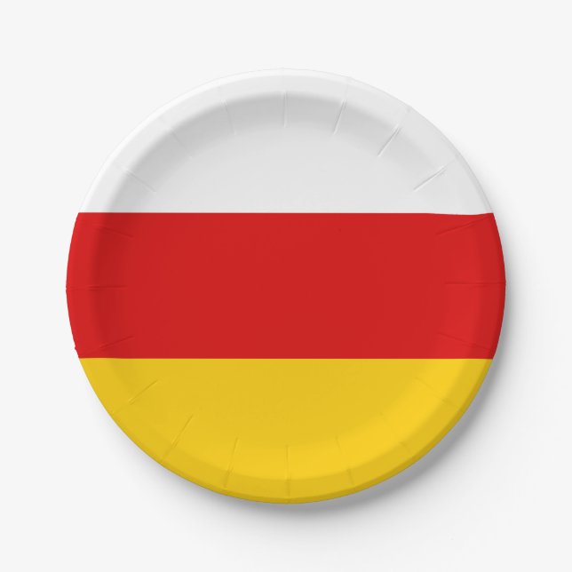 South Ossetia Flag Paper Plate (Front)