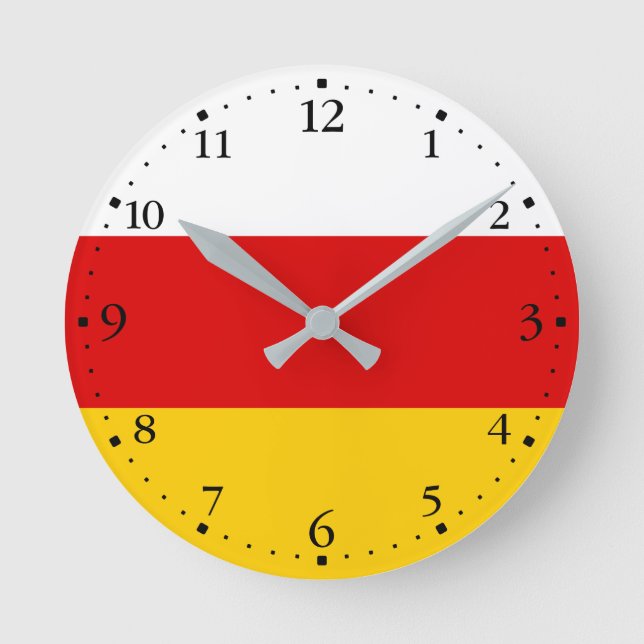 South Ossetia Flag Round Clock (Front)