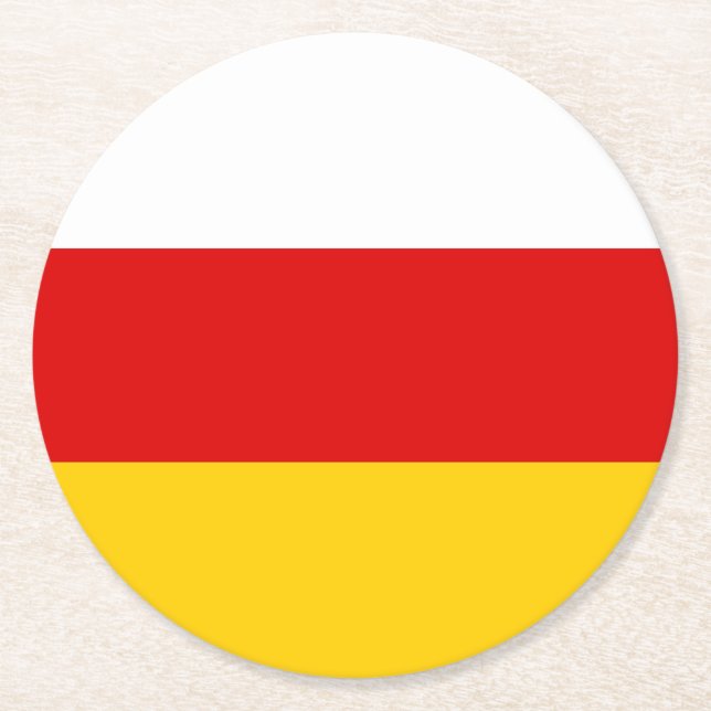 South Ossetia Flag Round Paper Coaster (Front)
