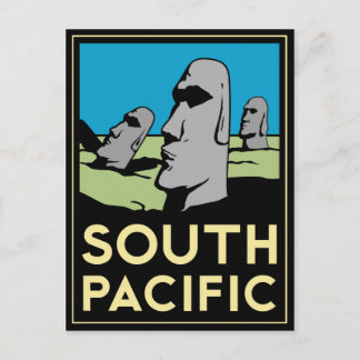 South Pacific Art Deco Travel Poster Postcard