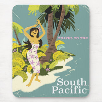 South Pacific vintage travel print Mouse Pad
