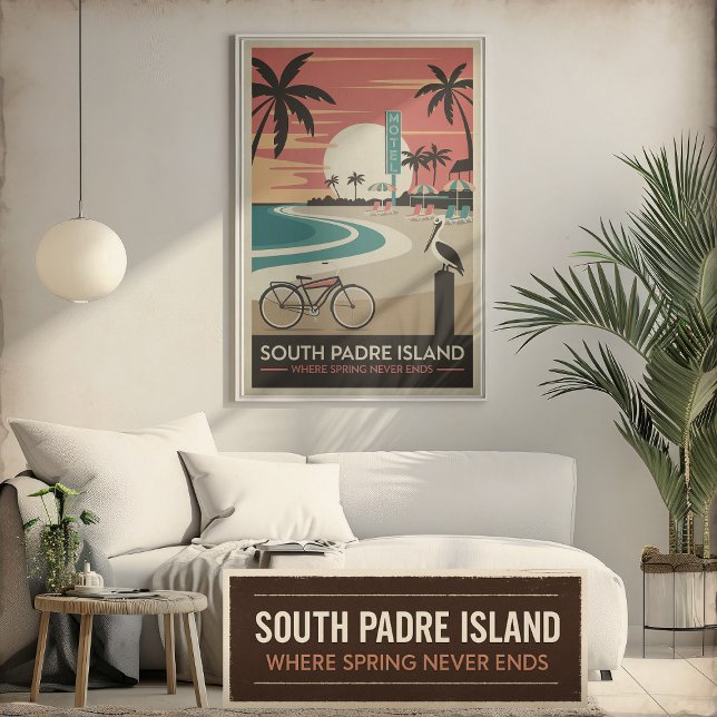 South Padre Island – Retro Coastal Poster (Creator Uploaded)