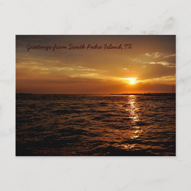 South Padre Island sunset postcard (Front)
