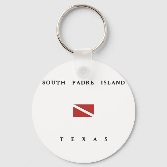 South Padre Island Texas Scuba Dive Flag Key Ring (Front)